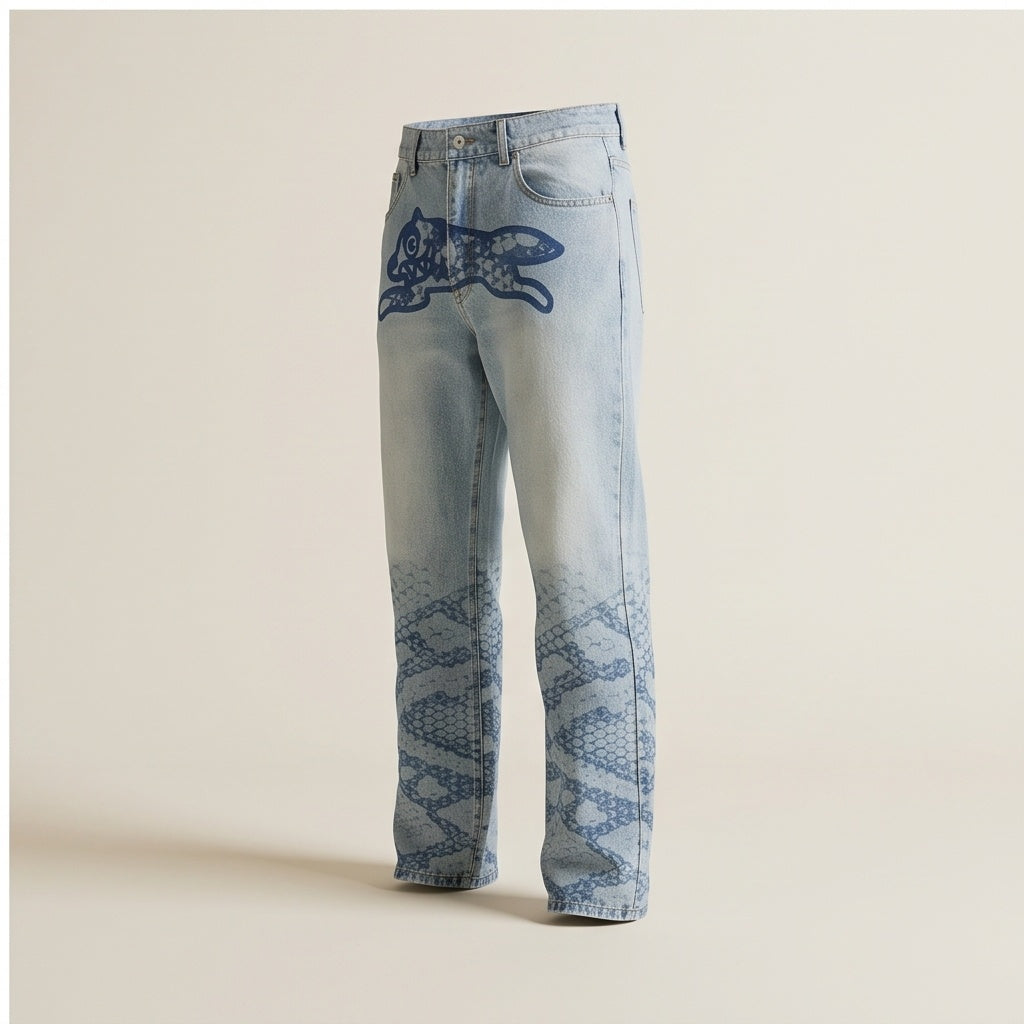 Icecream by Billionaire's Boys Club Running Dog Snake Print Jeans
