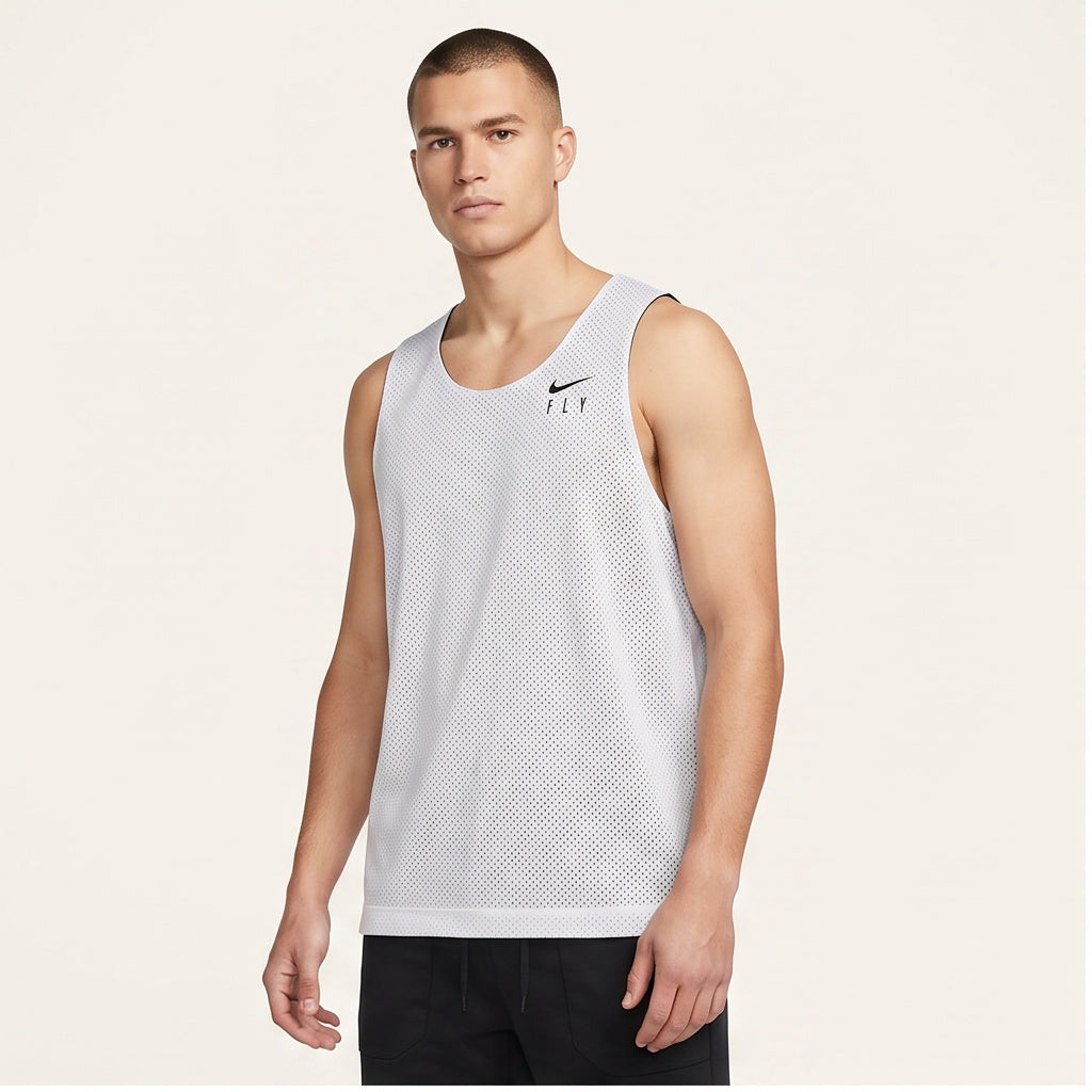 Nike Fly Reversible Mesh Tank - White/Black