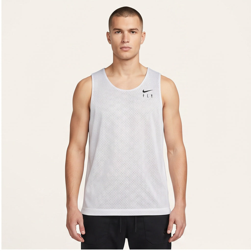 Nike Fly Reversible Mesh Tank - White/Black