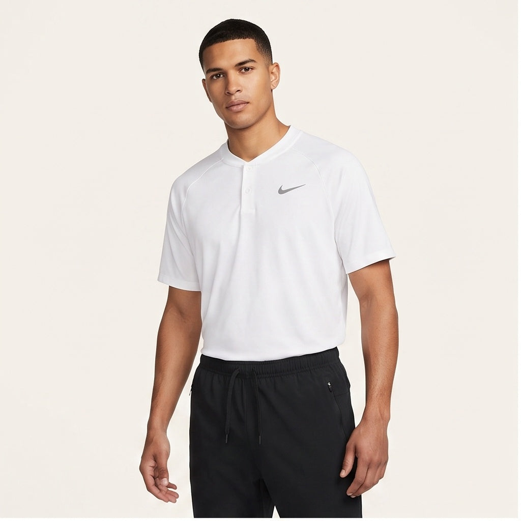 Nike Dri-Fit Two-Button Henley - White