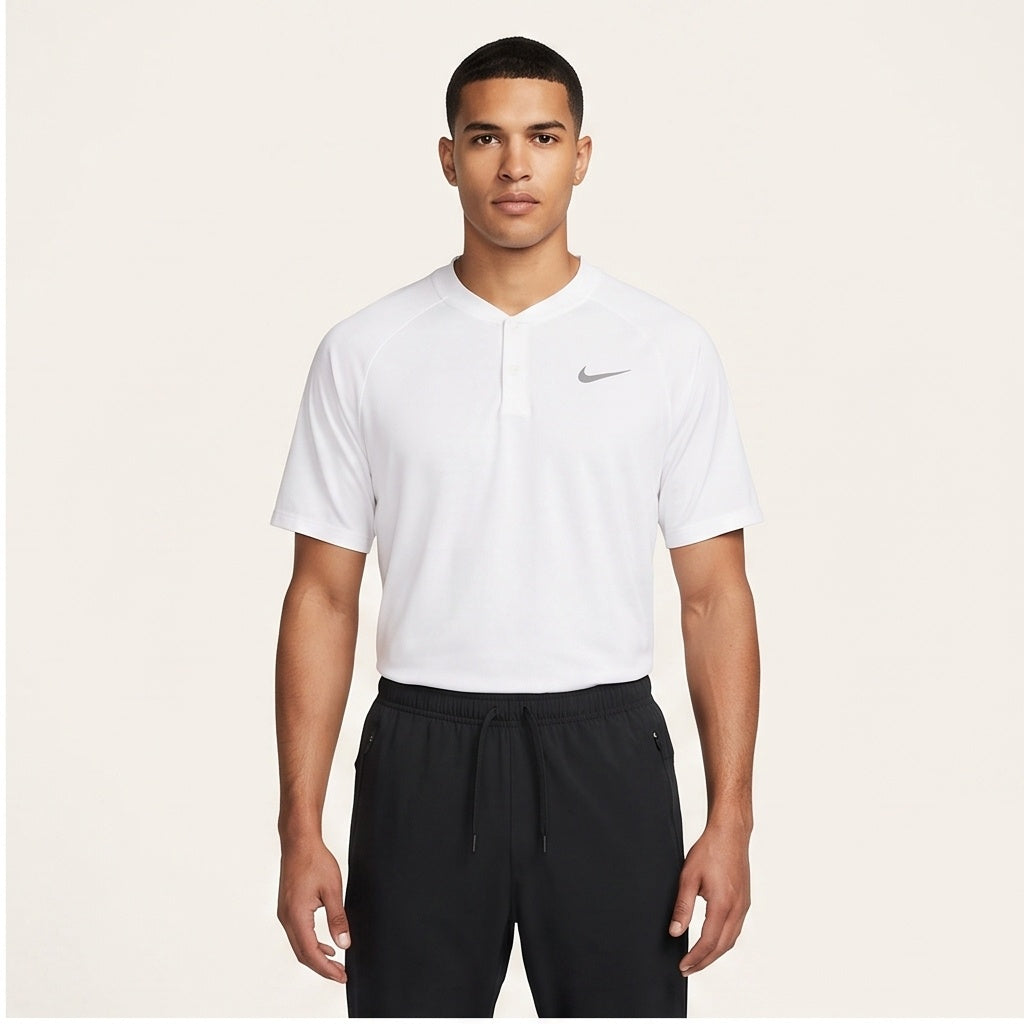 Nike Dri-Fit Two-Button Henley - White