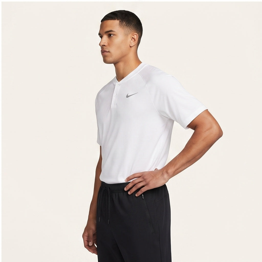 Nike Dri-Fit Two-Button Henley - White