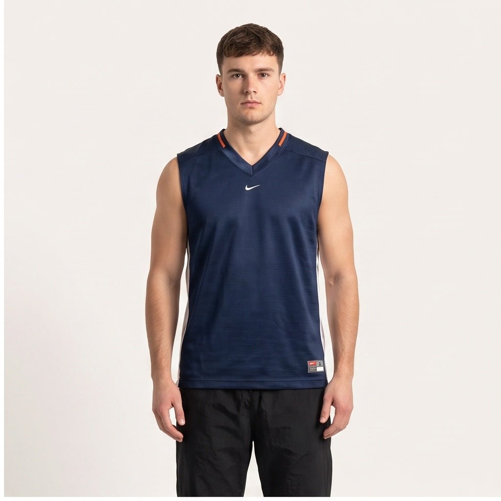 Nike Mesh Sleeveless Jersey - Navy/White