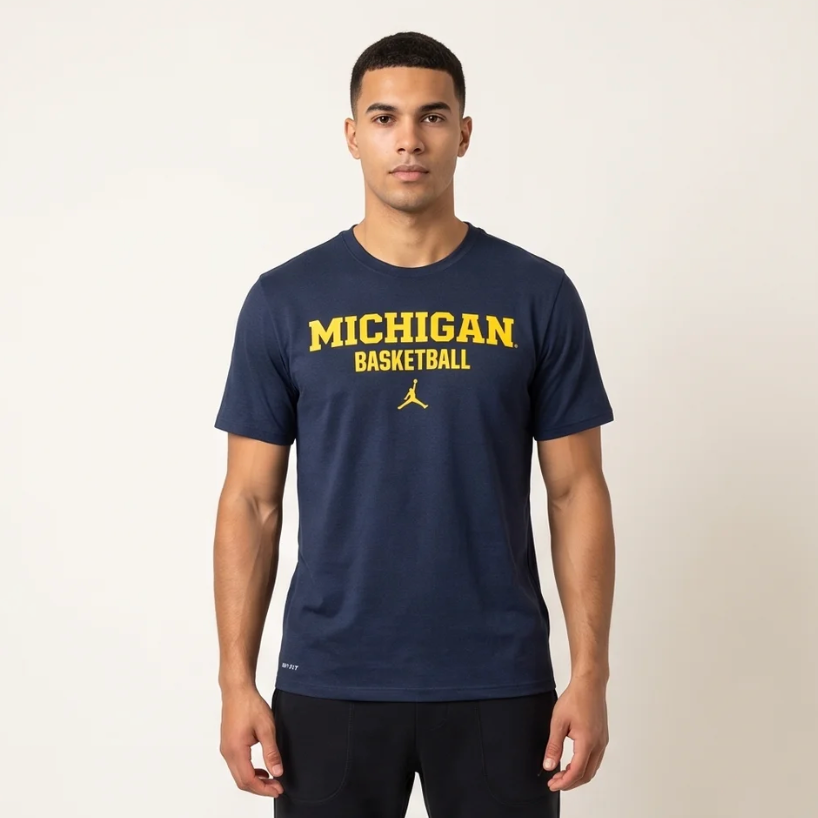 Michigan Basketball Jordan Brand Tee - Navy