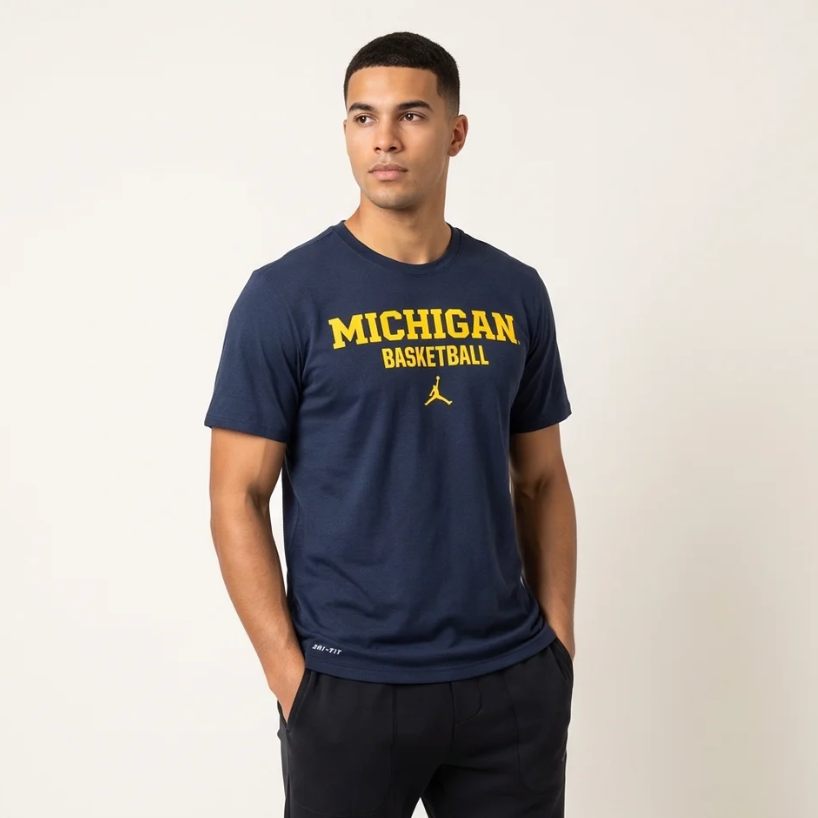 Michigan Basketball Jordan Brand Tee - Navy