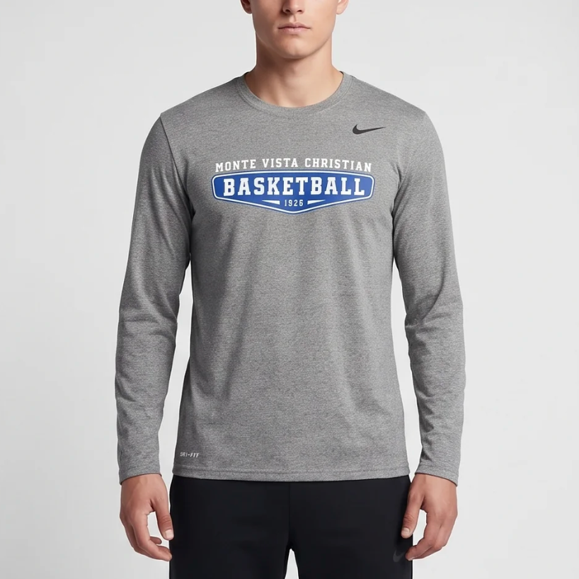 Monte Vista Christian Basketball Long Sleeve - Heather Grey