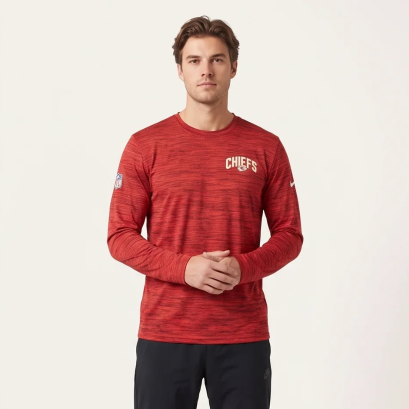 Kansas City Chiefs Nike NFL Long Sleeve - Red Heather