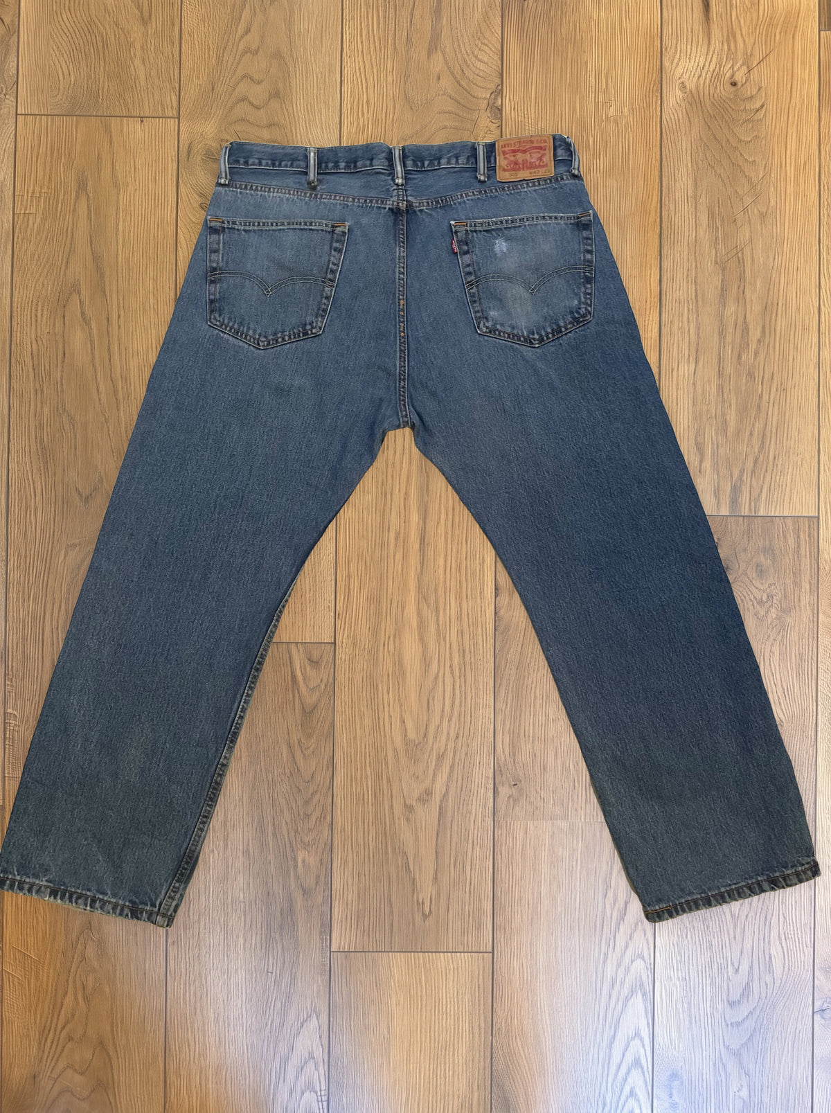 Vintage Levi's 505 jeans in light blue wash — back