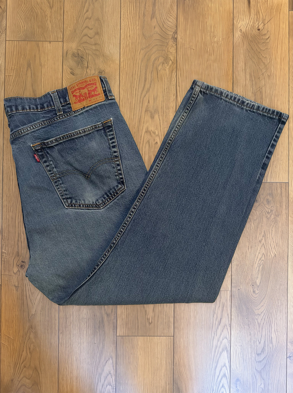 Vintage Levi's 505 jeans in light blue wash — folded