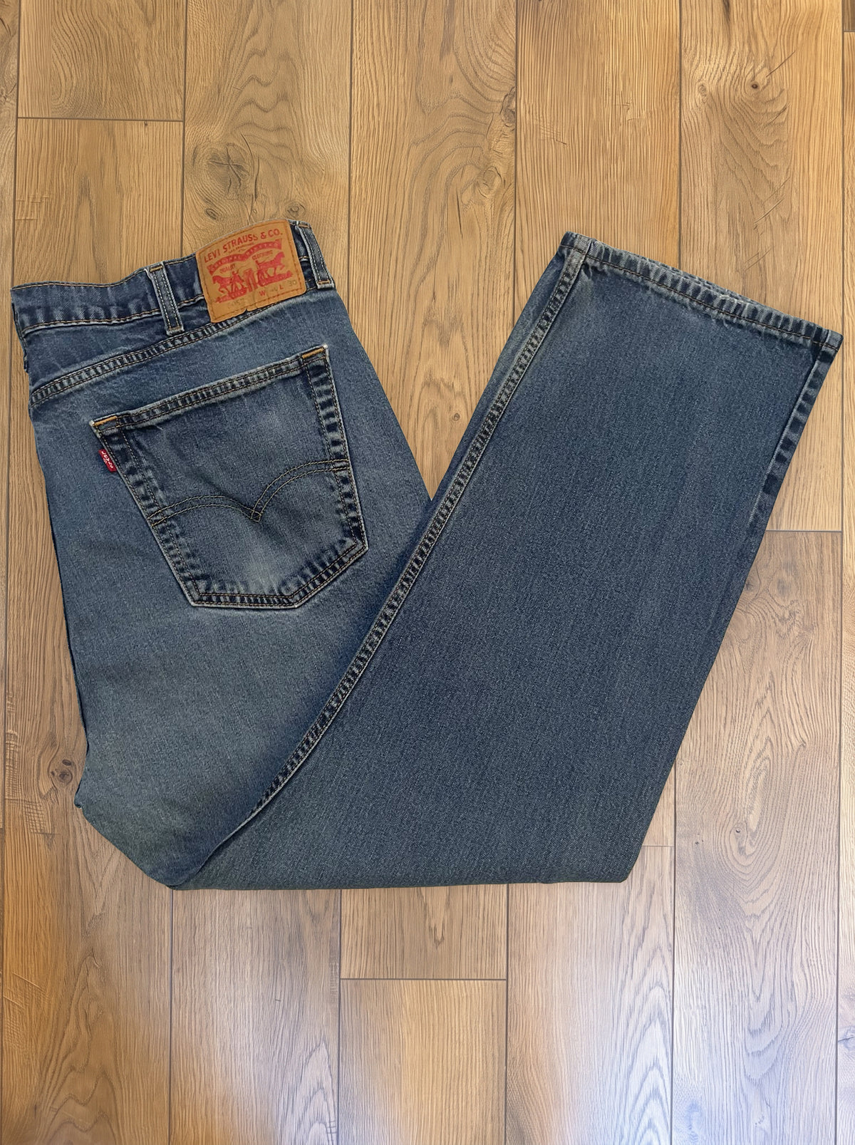 Vintage Levi's 505 jeans in light blue wash — folded