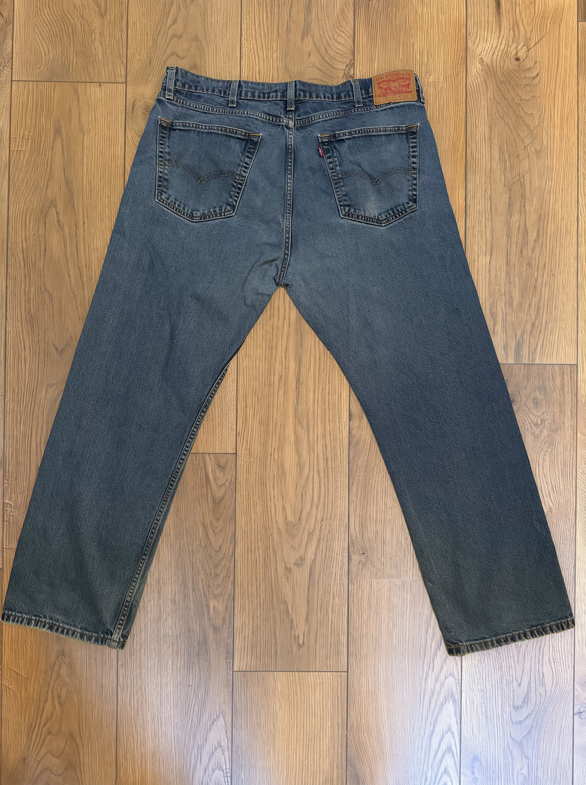Vintage Levi's 505 jeans in mid blue wash — back