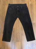 Vintage Levi's 505 jeans in faded black — detail