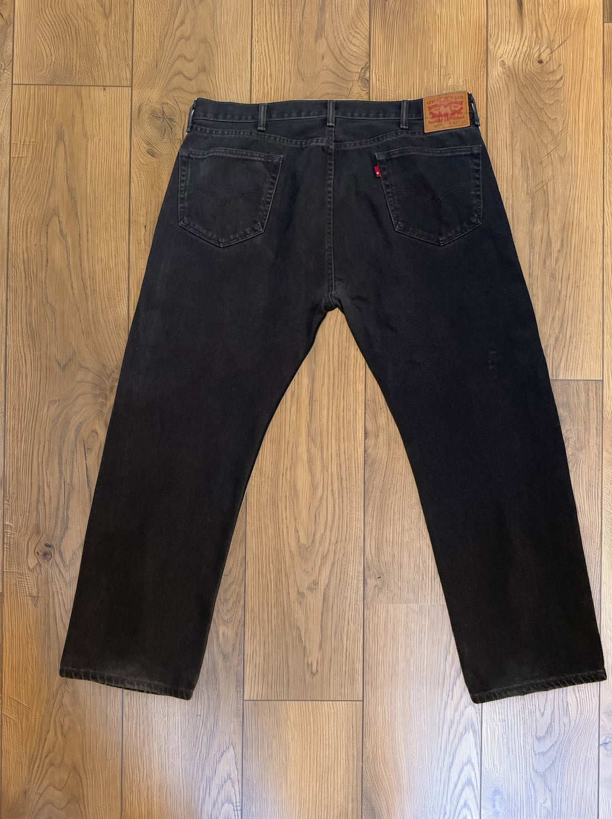 Vintage Levi's 505 jeans in faded black — back
