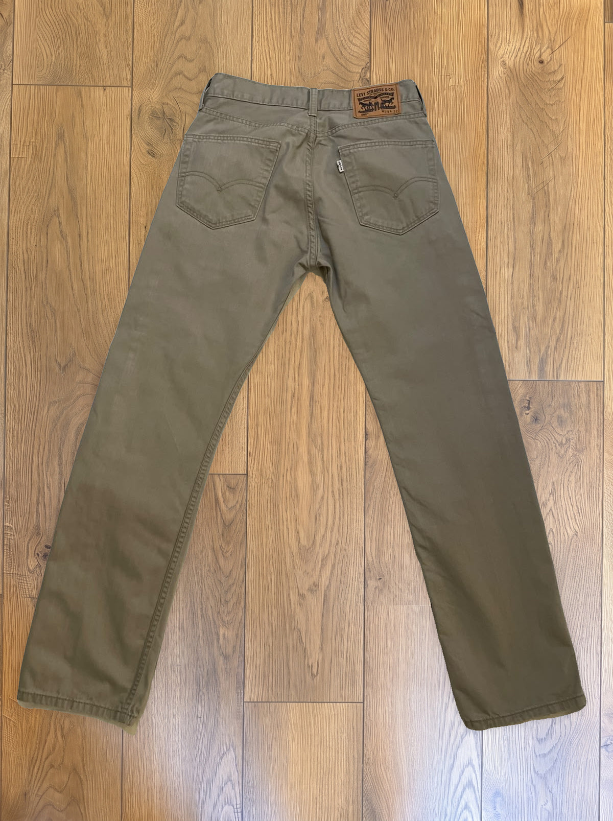 Vintage Levi's 505 jeans in stone khaki — back